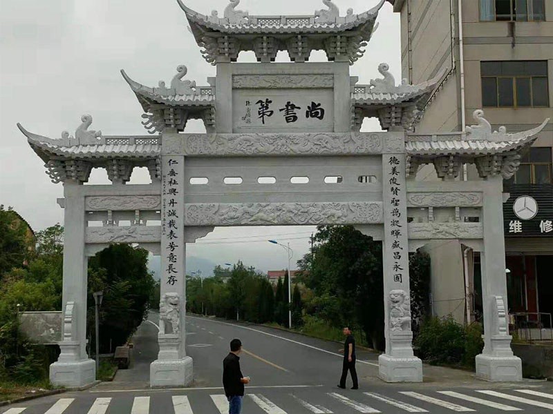 三門五樓農(nóng)村村口牌坊樣式